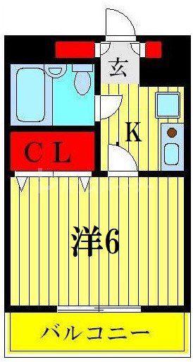 アプト船橋(1K/4階)の間取り写真
