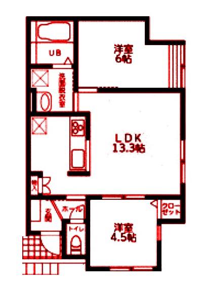 ピース妙蓮寺III(2LDK/1階)の間取り写真