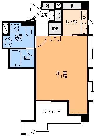 エル・エディフィシオ E-2(1K/6階)の間取り写真