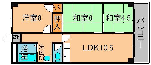 ファミーユ南高田(3LDK/3階)の間取り写真