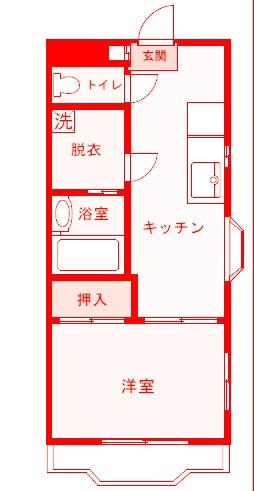 BLD・YC(1DK/3階)の間取り写真