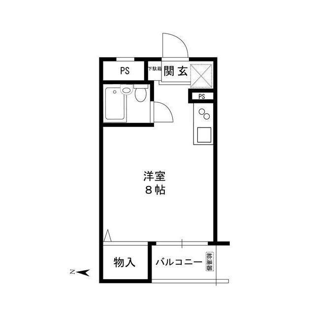 プライムハイツ(ワンルーム/2階)の間取り写真