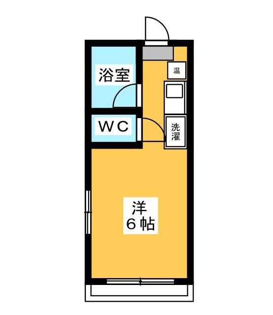 メゾンホワイトローズ(ワンルーム/2階)の間取り写真
