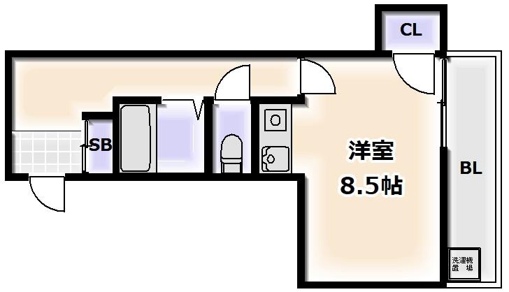 アズマハイツ(ワンルーム/3階)の間取り写真
