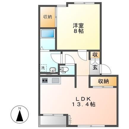 スレイプニール(1LDK/2階)の間取り写真