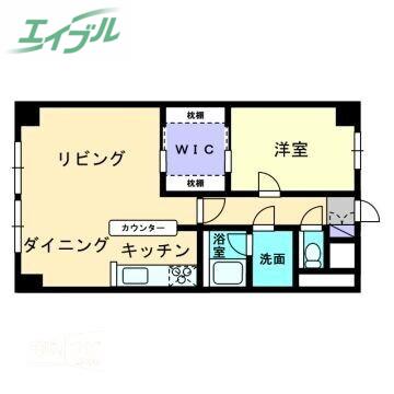 旭川スカイハイツ(1LDK/5階)の間取り写真
