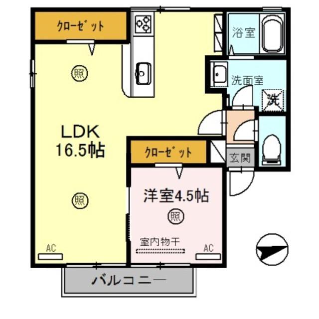 ハイツウィンディ(1LDK/2階)の間取り写真