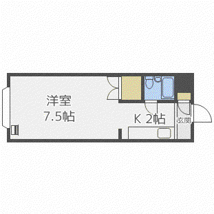 ハイデンスMM八軒 HYDENCE(1K/4階)の間取り写真