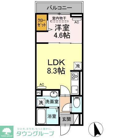 セレスティア高島平(1LDK/2階)の間取り写真
