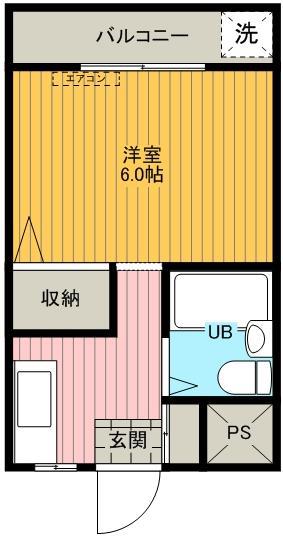 コミナミハイツ(1K/2階)の間取り写真