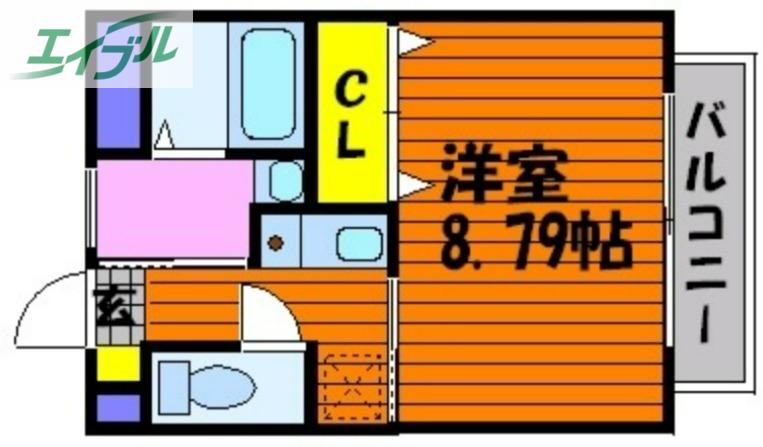 ＪＲ宇野線 大元駅 徒歩20分 2階建 築18年(1DK/2階)の間取り写真