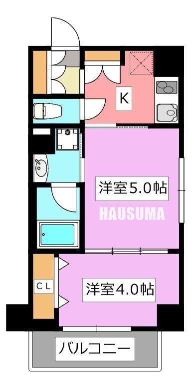 日神デュオステージ王子神谷(2K/4階)の間取り写真