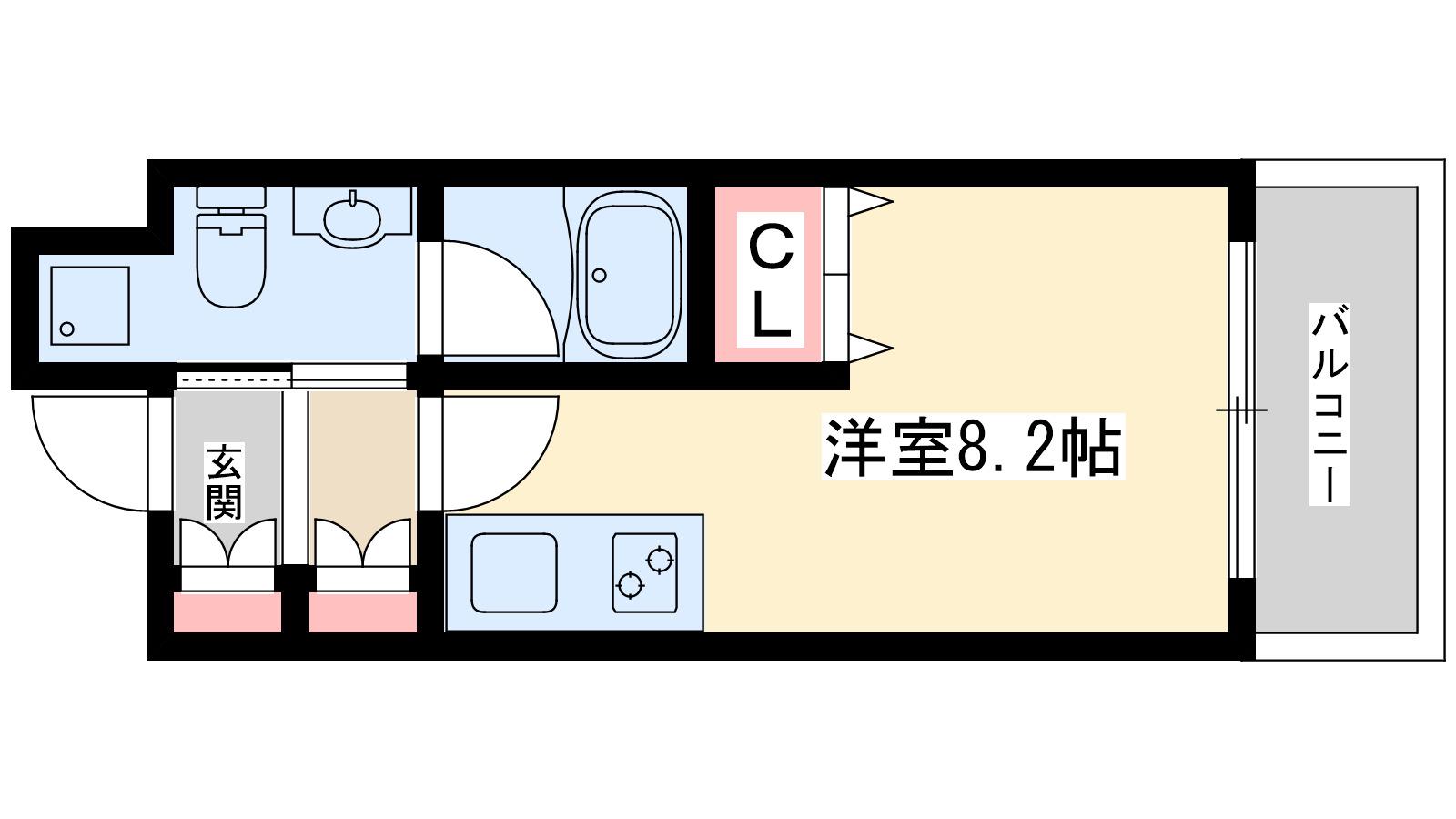 KDXレジデンス本町橋(ワンルーム/5階)の間取り写真