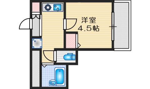 イーズ南春日丘(1K/5階)の間取り写真