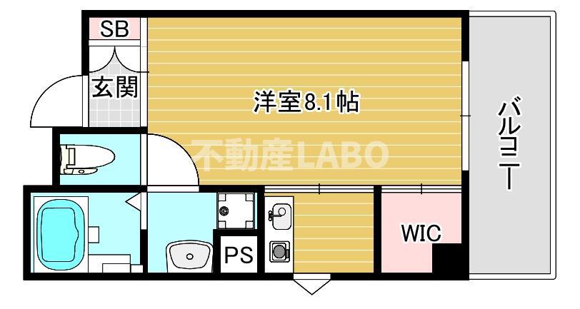 ユニッソン朝潮橋(1K/2階)の間取り写真