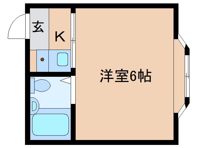 エスティライフあやめ池(1K/4階)の間取り写真