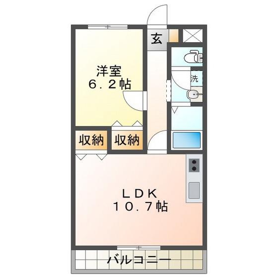 コート津新町(1LDK/3階)の間取り写真