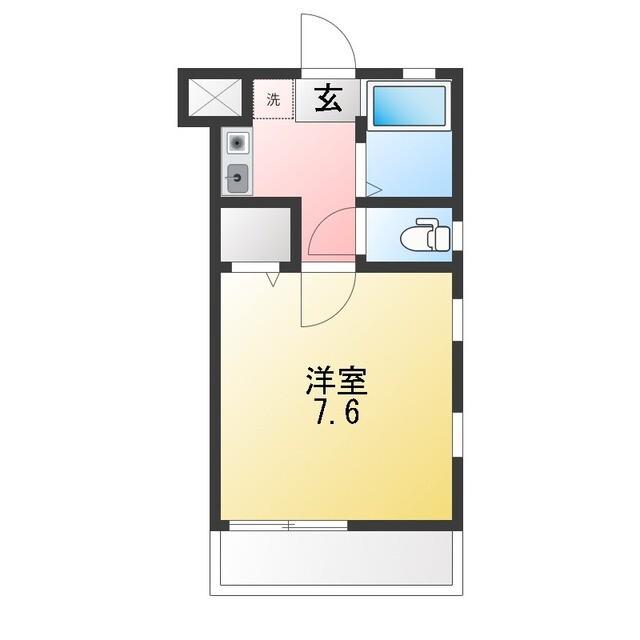 コフレ平間(1K/4階)の間取り写真