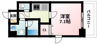 ZOOM江坂公園(1K/10階)の間取り写真