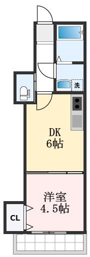TKアンバーコート羽衣II(1DK/2階)の間取り写真