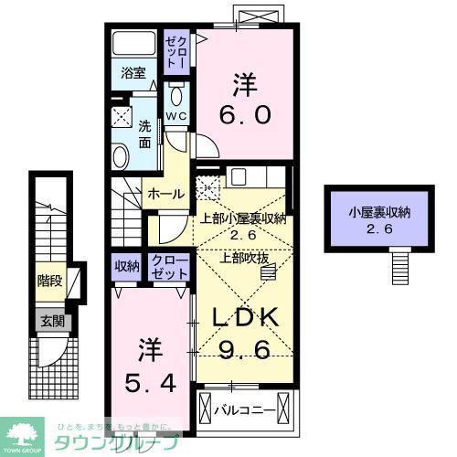 エターナルII(2LDK/2階)の間取り写真