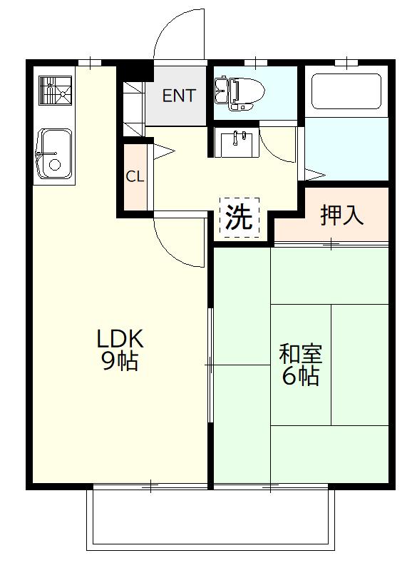 カームリー(1LDK/1階)の間取り写真