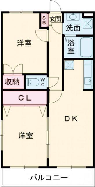 ピュアサファイアI(2LDK/3階)の間取り写真