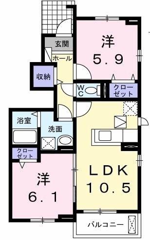ブリーズC(2LDK/1階)の間取り写真