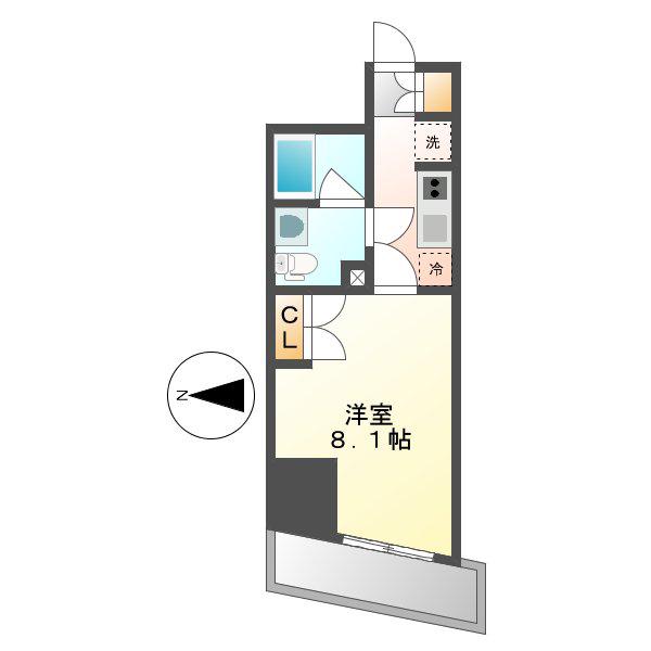 CORNES HOUSE NAGOYA(1K/9階)の間取り写真