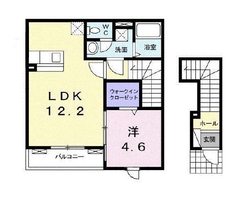 第2 レイク ヴィレッジ(1LDK/2階)の間取り写真