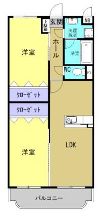 コンフォート I(2LDK/2階)の間取り写真