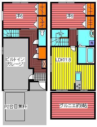 IVY COURT(2SLDK/1階)の間取り写真