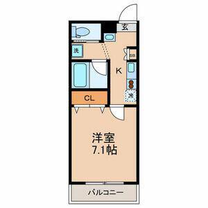 ハニーマンション(1K/3階)の間取り写真