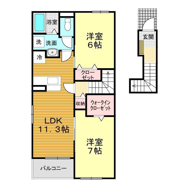FIOREII(2LDK/2階)の間取り写真