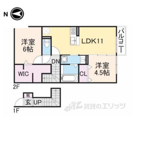 ノヴルラフィーネ(2LDK/2階)の間取り写真