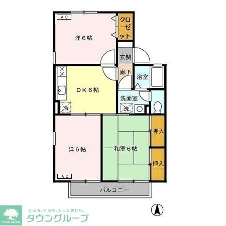 スクウェアガーデンVII(3DK/1階)の間取り写真