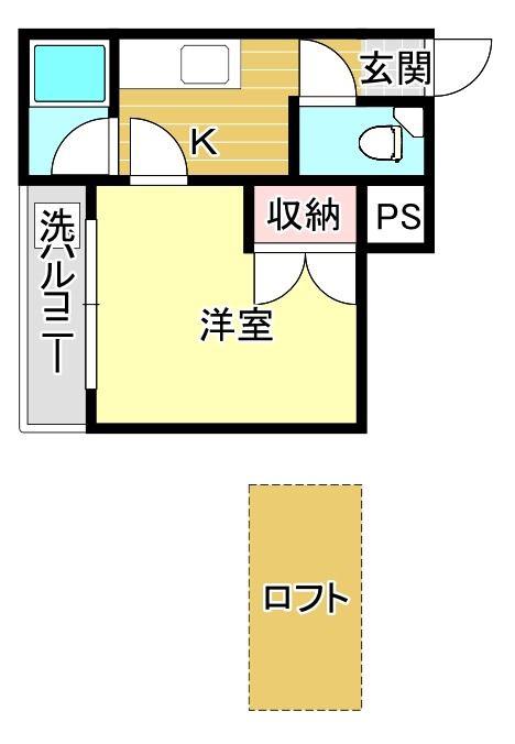 パウリスター(1K/3階)の間取り写真