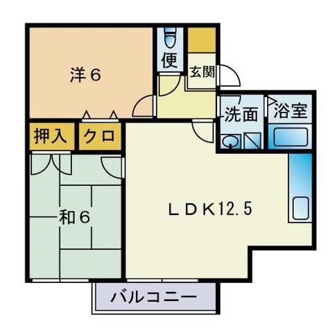 シルエーラM(2LDK/1階)の間取り写真