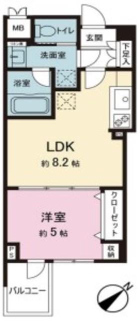 クオリア銀座(1LDK/7階)の間取り写真