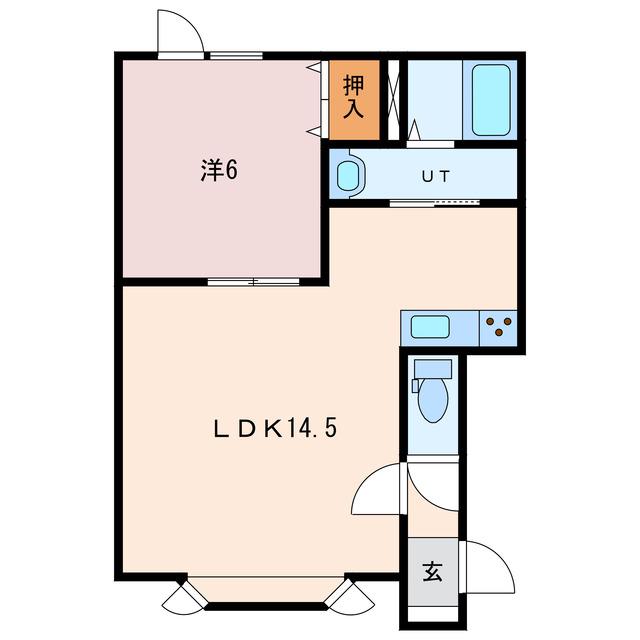 GRAND CIELII(1LDK/2階)の間取り写真