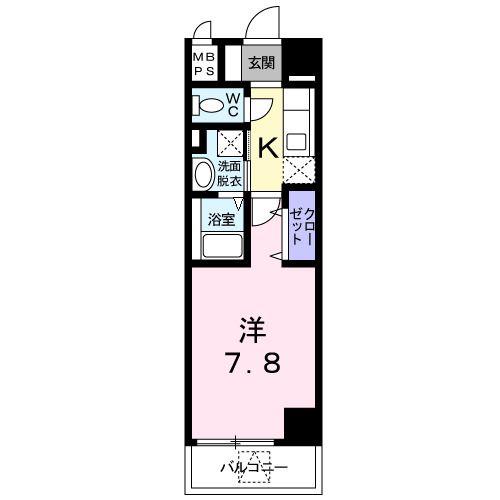 ユニバース大山(1K/2階)の間取り写真