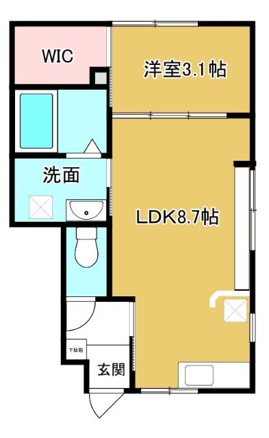 INTEGRAL凪(1LDK/1階)の間取り写真