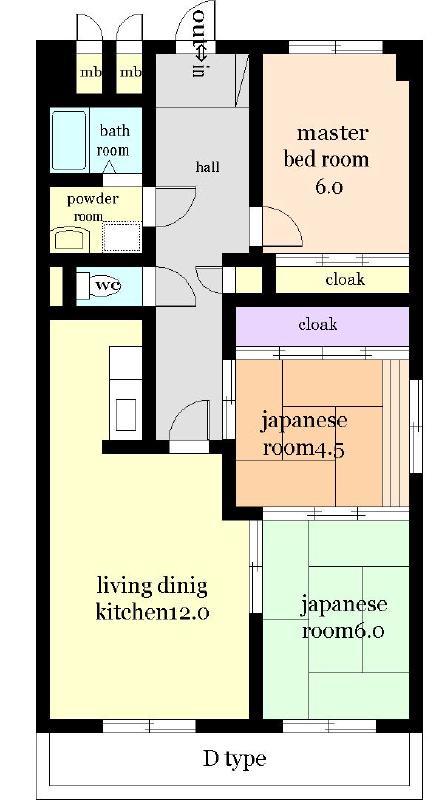 サンモール広島(3LDK/3階)の間取り写真
