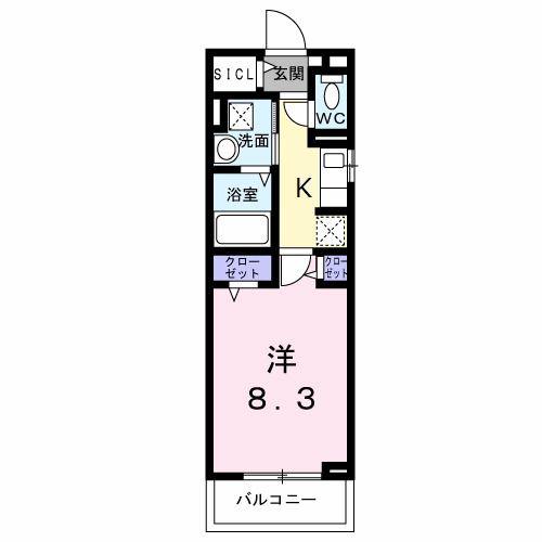コンテ池田(1K/2階)の間取り写真