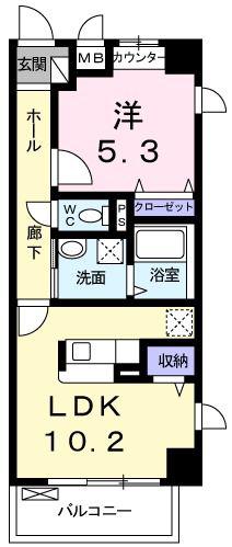メゾン・ド・セイ(1LDK/4階)の間取り写真