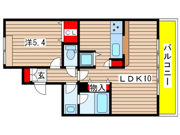 ウィルテラス千葉中央(1LDK/14階)の間取り写真