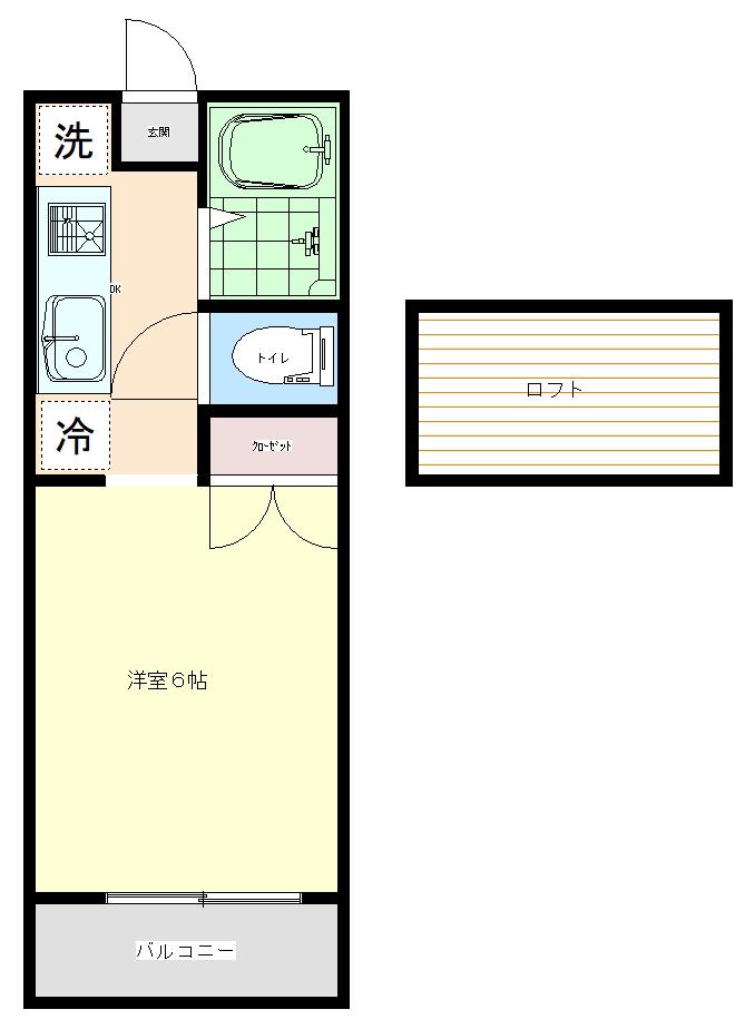 ブリティッシュヒルズ(1K/2階)の間取り写真