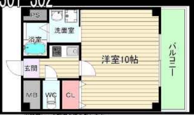 ウィズ西長堀(1K/4階)の間取り写真