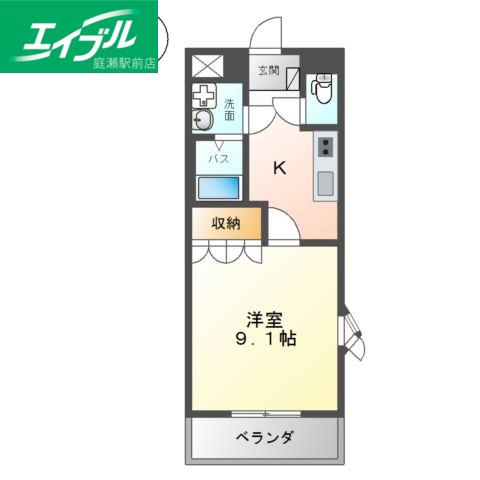 ピアッツア紗梨(1K/2階)の間取り写真