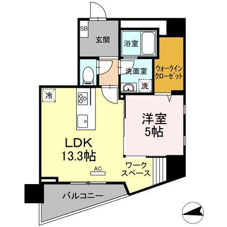 LA VIE BELLE(1LDK/3階)の間取り写真
